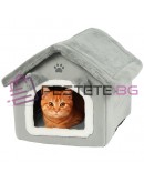 Меко плюшено легло за куче котка балдахин с цип